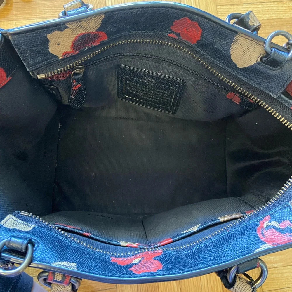 COACH CROSBY FLORAL FLOWER PRINTED LEATHER SATCHEL BAG PURSE 33856 MULTI_RARE - Picture 5 of 11